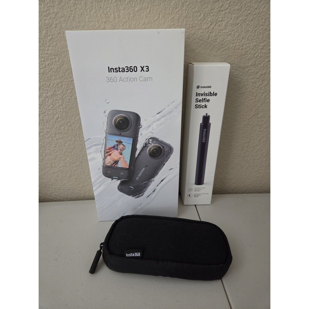 insta360 x3 360 action cam & invisible selfie stick bundle complete creator kit